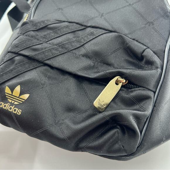 Adidas Originals Mini Backpack H09038 Black and Gold Bag Women’s - Picture 3 of 9